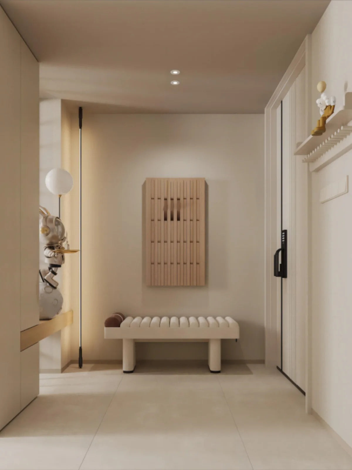 porte-manteau mural en bois pour vêtements et clés - vue 7 sur 18