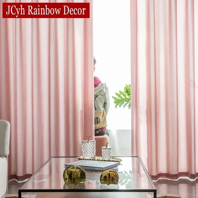 Voilage tulle semi froissé moderne pour salon chambre - vue 4 sur 9
