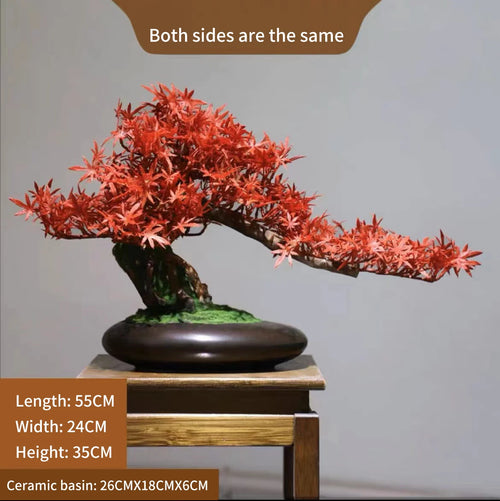 Simulation bonsai trees are suitable for decoration, immortal welcoming pine, green planting, artificial landscape, home, living - vue 13 sur 25