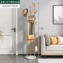 Freestanding Marble Metal Coat Rack, 3 Storage Shelves, 9 Hooks, Hall Tree for Coats, Hats, Bags, Entryway Organizer