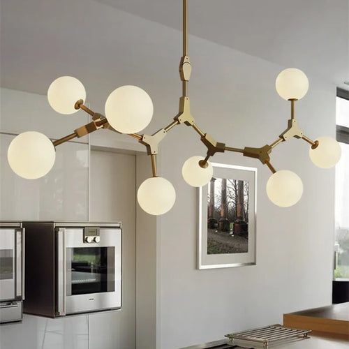 lustre nordique design en verre pour éclairage élégant - vue 4 sur 12