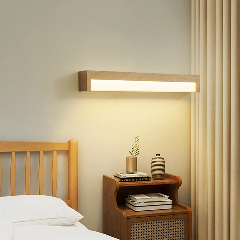 lampe de chevet rétro à grain de bois pour divers usages - vue 5 sur 10