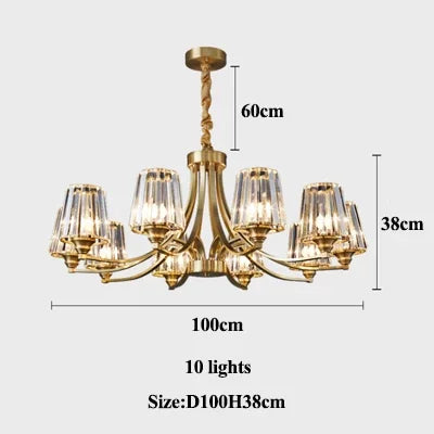 SANDYHA moderne cristal cuivre lustres nordique luxe Design intérieur décor à la maison lampe à LED pour salon salle à manger chambre - vue 11 sur 10
