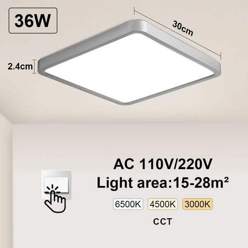 Tuya Smart LED plafonnier App commande vocale Alexa Google télécommande plafonniers carrés salon chambre éclairage - vue 19 sur 22