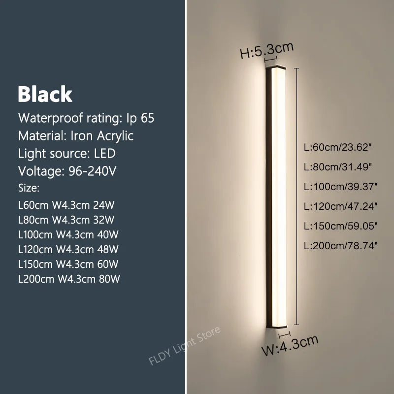 Modern waterproof LED outdoor wall light for garden - vue 8 sur 8