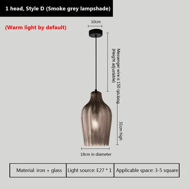 Lampe led suspendue verre design moderne - vue 14 sur 14