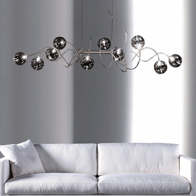 lustre nordique créatif en verre art lumineux pour décoration intérieure - vue 4 sur 9