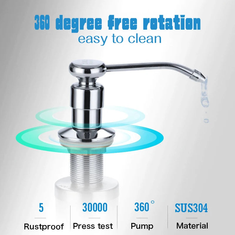 distributeur de savon inox rechargeable pour cuisine - vue 4 sur 14