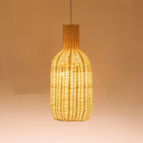 suspension vintage en rotin style chinois fait main pour café et restaurant