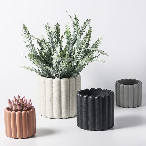 pot de fleurs en ciment décoratif pour plantes et jardins