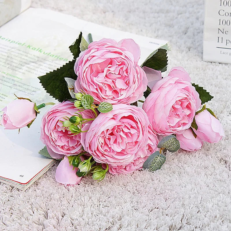 petit bouquet de fleurs artificielles pour décoration printanière et mariage - vue 9 sur 37