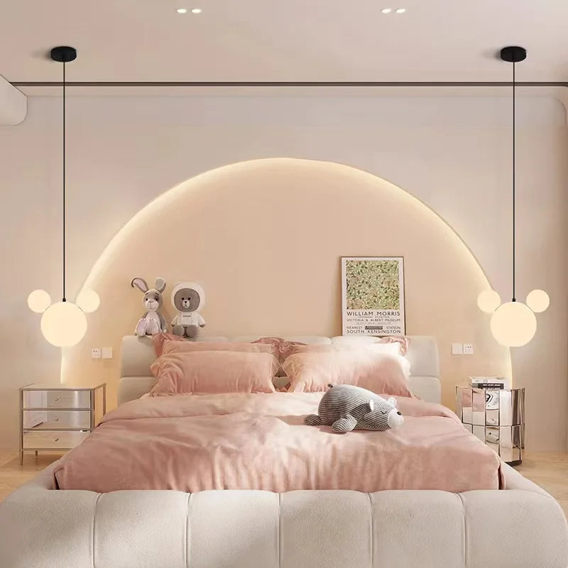 lustre suspension nordique en verre pour enfants créatif - vue 4 sur 9