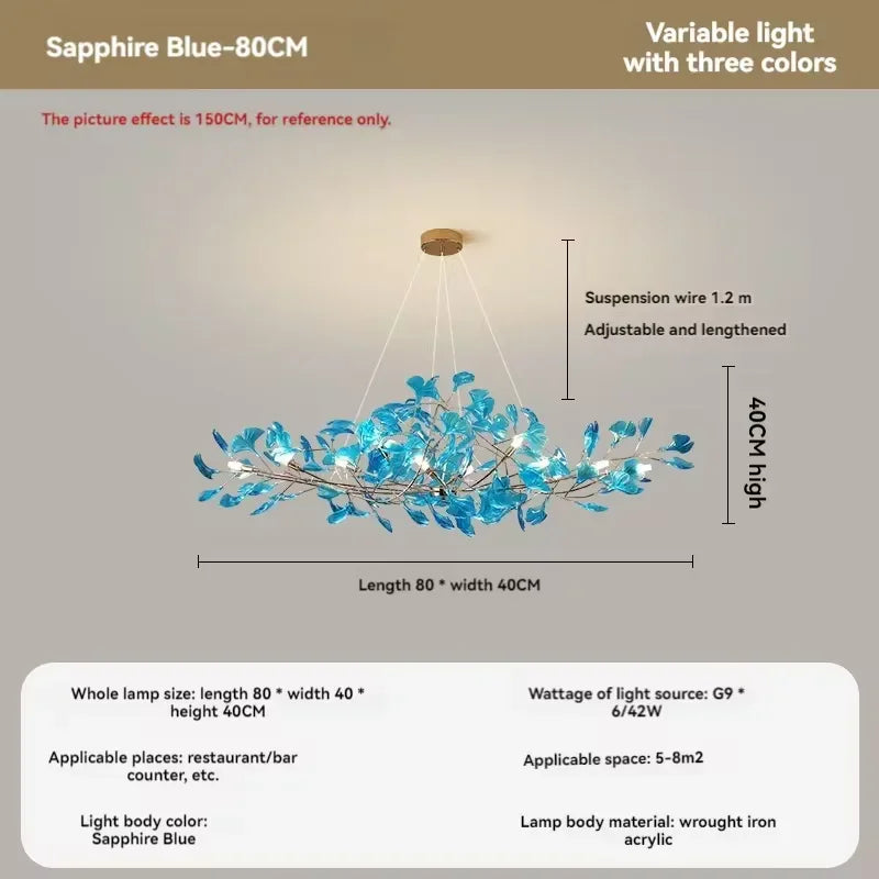 lustre romantique nordique artpad avec feuilles en acrylique pour la maison - vue 21 sur 21