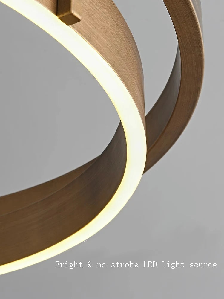 lustre créatif 	 en bronze avec suspension led - vue 6 sur 9