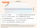 VEVOR Mattress Topper Queen Size 3 in / 4 in Thickness, Memory Foam & Fiber Fill, Ergonomically Designed for Pressure Relief