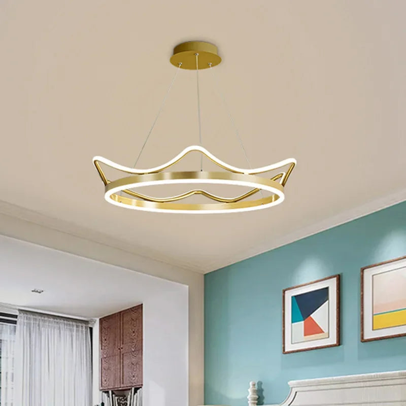 lustre led en forme d'anneau pour chambre d'enfants - vue 3 sur 10