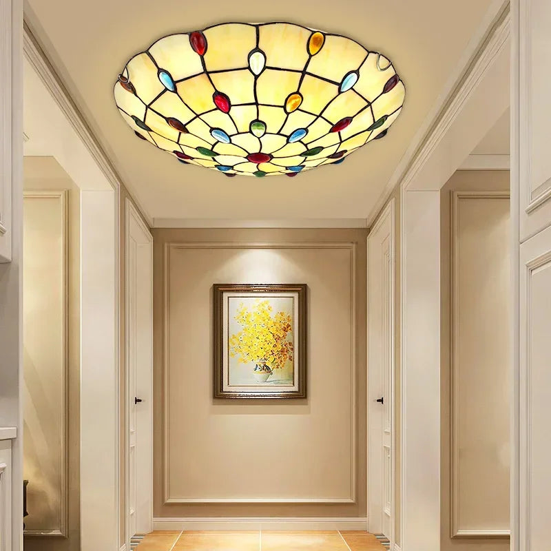 plafonnier tiffany nordique style bohème pour décoration intérieure - vue 3 sur 9