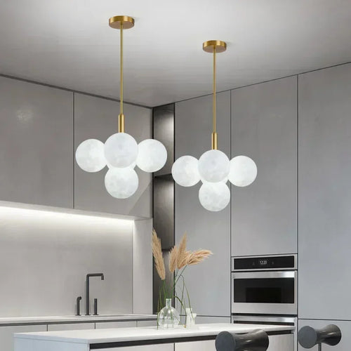 Modern Moon Bubble Pendant, Living Room Dining Room Home Decoration Lighting, LED Pendant - vue 5 sur 10