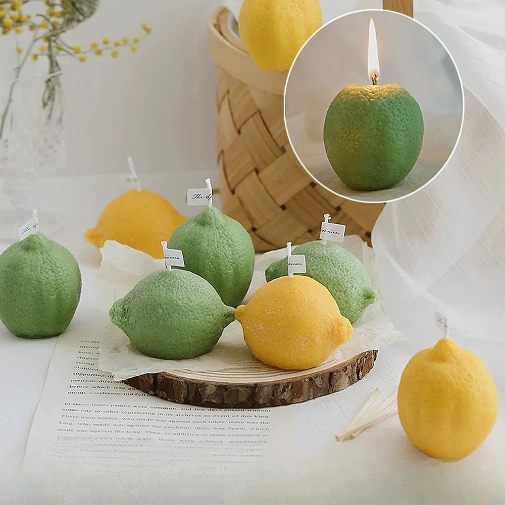 cadeau parfumé bougie citron décorative pour anniversaire fait main - vue 2 sur 10