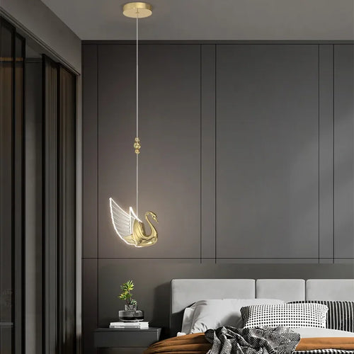 Suspension LED en forme de cygne - vue 3 sur 7