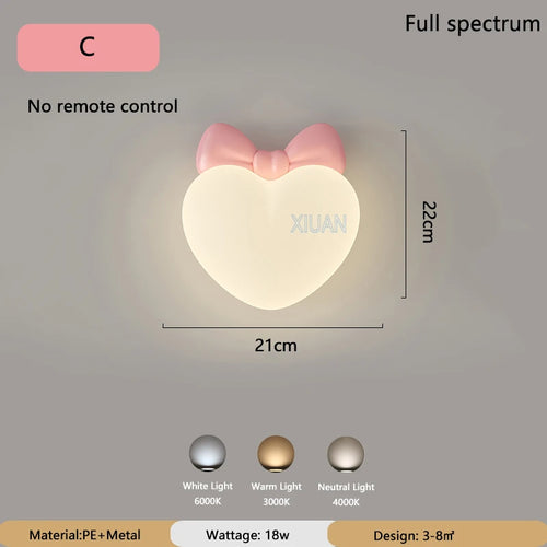applique murale led romantique couronne coeur nuage pour enfants - vue 10 sur 12