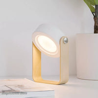Creative foldable LED table lamp with wooden handle, portable lantern and USB charging