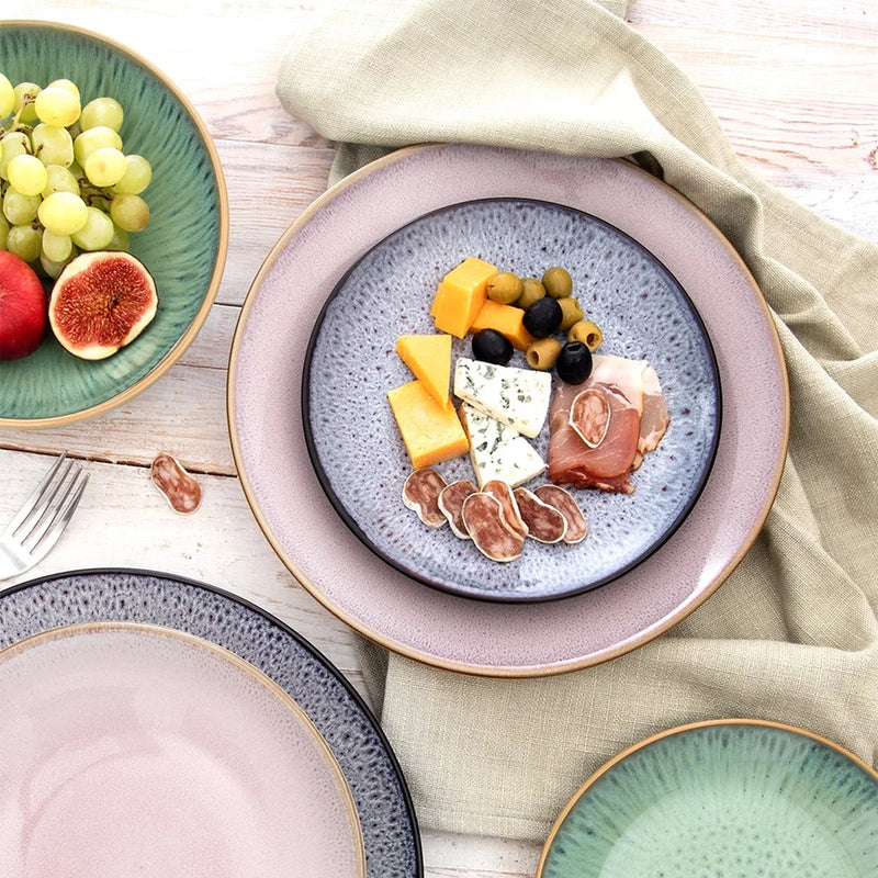 Assiette plate céramique émaillée style minimaliste 27 cm