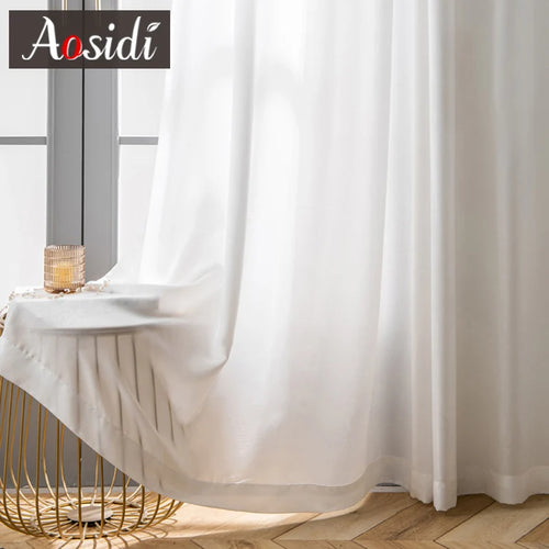 Voilage tulle froissé léger pour salon et chambre