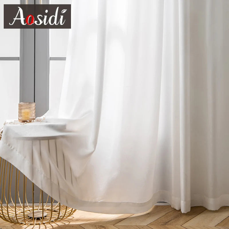 Voilage tulle froissé léger pour salon et chambre - vue 4 sur 8