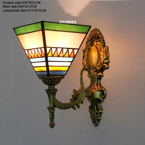 applique murale fleurs turques abat-jour baroque en verre décoratif - vue 14 sur 17