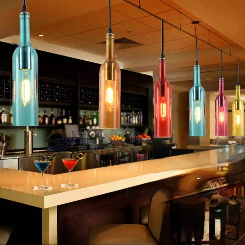 lustre nordique créatif moderne en forme de bouteille de bière - vue 11 sur 13