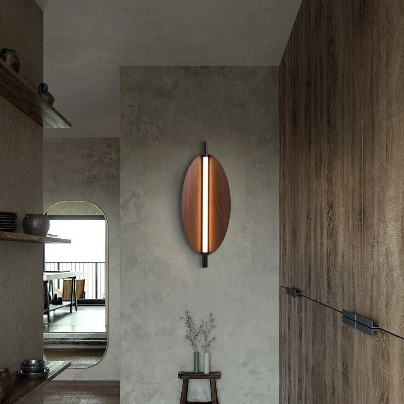 applique murale led style wabi sabi grain de bois minimaliste japonais - vue 4 sur 10