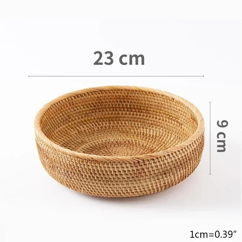 panier de rangement tissé en rotin pour cuisine et pique-nique - vue 12 sur 22