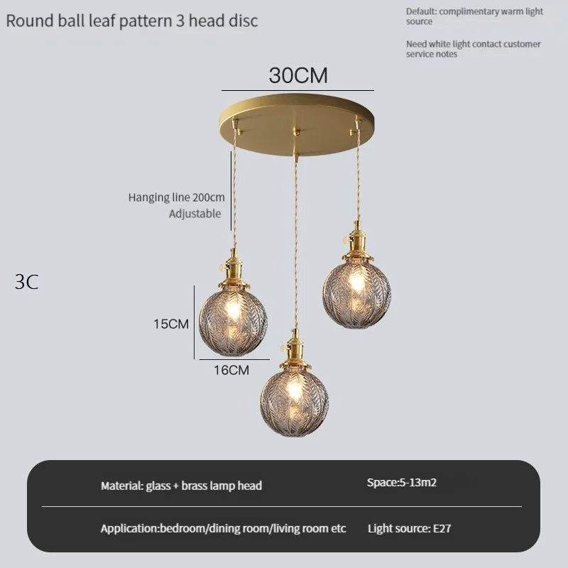 suspension vintage avec interrupteur et abat-jour en verre cristal - vue 19 sur 22