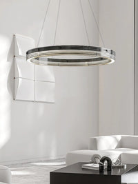 Modern Italian minimalist circular glass pendant light