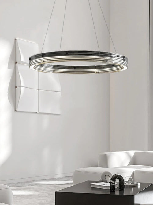 suspension circulaire en verre design moderne et minimaliste - vue 2 sur 11