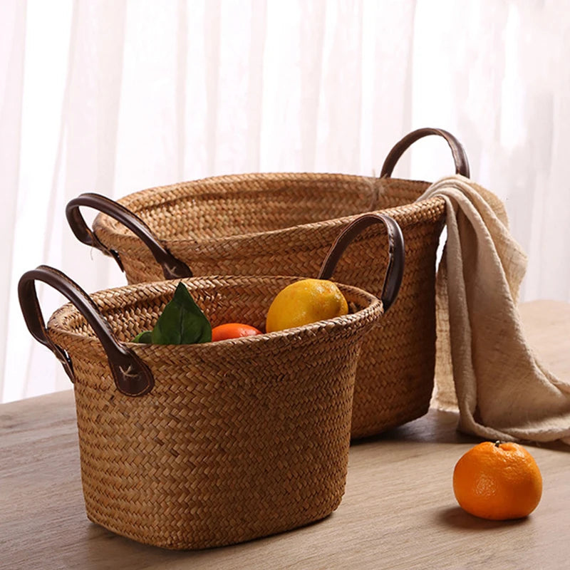 panier en osier pour rangement jouets et plantes - vue 6 sur 8