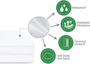 Six-Sided Waterproof Zippered Mattress Encasement, Breathable, Noiseless, Machine-Washable Zipped Mattress Cover,