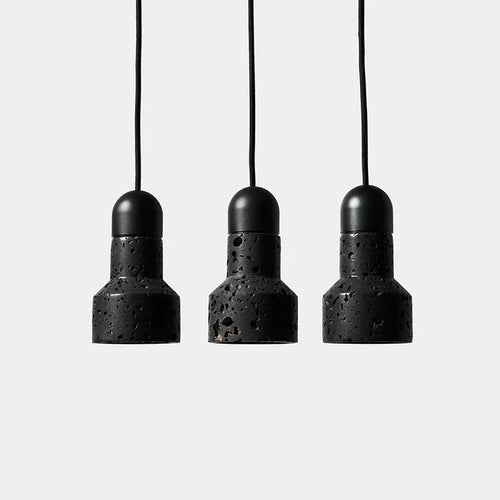 Minimalist vintage bedside lamp in volcanic stone for bar, café or staircase - vue 7 sur 7