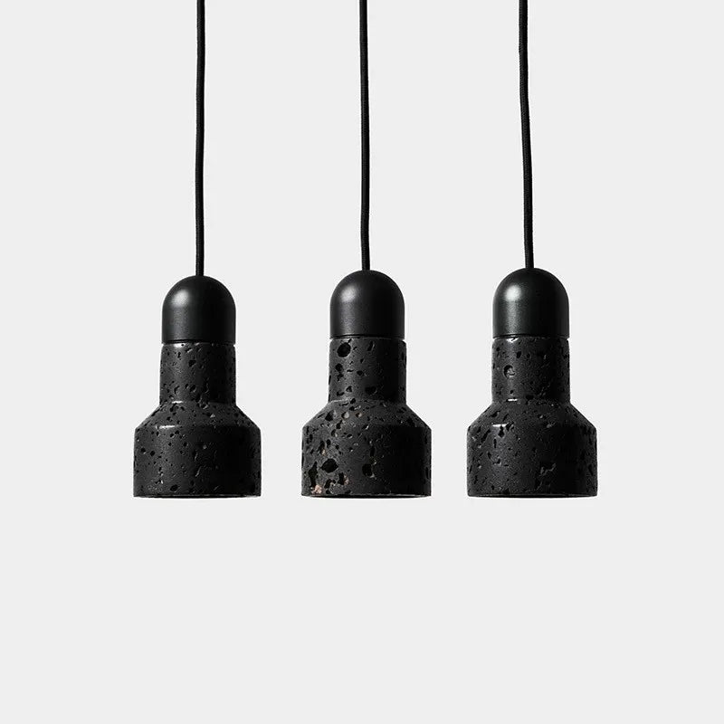 Minimalist vintage bedside lamp in volcanic stone for bar, café or staircase - vue 7 sur 7
