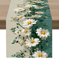 Chemin de table floral aquarelle papillons style printanier