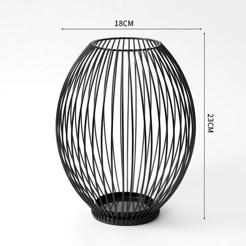 European Metal Lantern Candlestick,Arts and crafts ornaments,Gold Black Candle Holder,Home Decoration - vue 12 sur 11
