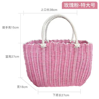 panier tissé imitation rotin pour pique-nique en extérieur - vue 12 sur 22