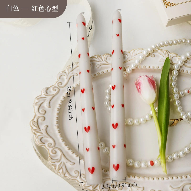 hand printed pole candles for wedding minimalist decoration