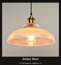 suspension Creative vintage rayure pot couverture verre lumières américain salon lampe Simple Restaurant Bar lampe LED E27 lumière