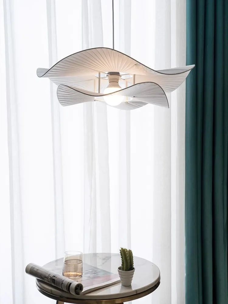 lustre Design nordique tissu LED lumières chambre salon salle à manger décoration maison fleur - vue 4 sur 7