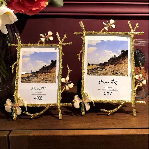 Golden Metal Pictures Frame, Photo Albums, Home Decor, Fashion, RNordic Style, XC068, 6 ", 7", 8 ", 10" - vue 4 sur 6