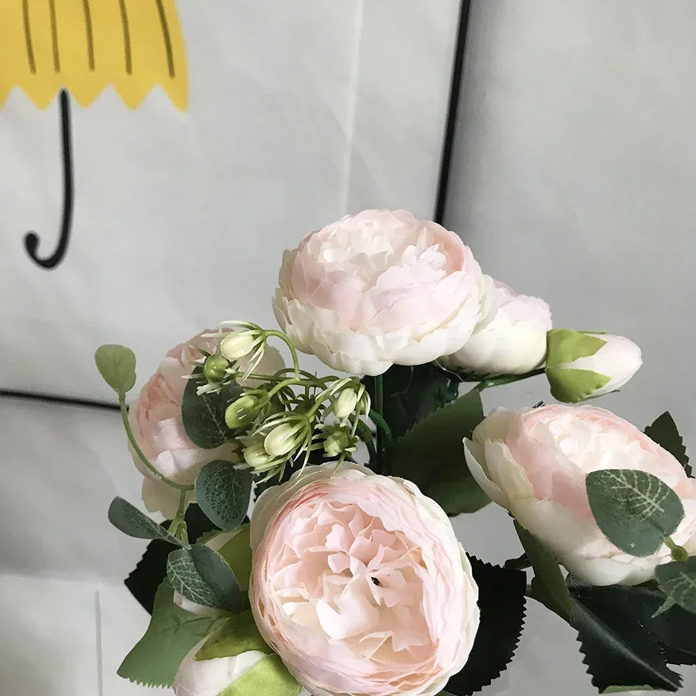 bouquet de pivoines artificielles pour décoration de mariage et maison - vue 4 sur 16