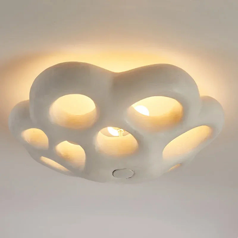 Nordic Minimalist Petal Wabi-Sabi LED Bedroom Ceiling Lamps Chandelier Living Dining Study Room Home Decor Ceiling Light Fixture - vue 4 sur 7