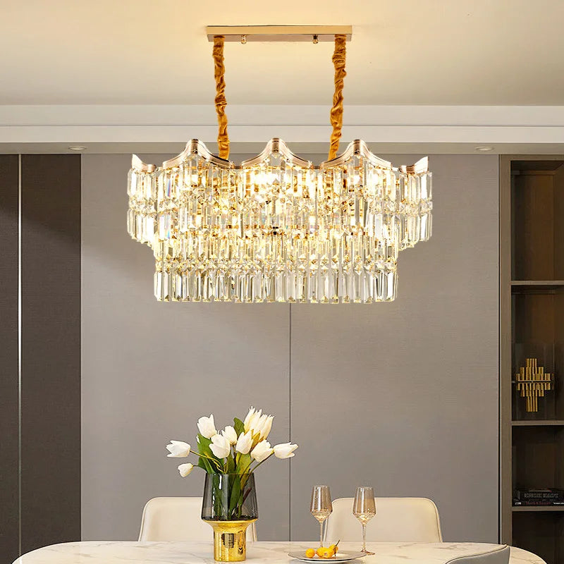 lustre moderne en cristal pour un éclairage luxueux - vue 5 sur 10
